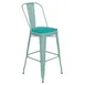 Flash Furniture ET-3534-30-MINT-PL1M-GG Carly Bar Stool, 500 lb, Mint Green, Polypropylene Seat, Distressed Steel Frame 1 image