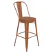 Flash Furniture ET-3534-30-OR-PL1T-GG Carly Bar Stool, 500 lb, Orange Polypropylene Seat, Distressed Steel Frame 1 image