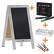Flash Furniture HGWA-GD1I-CRE8-842315-GG Magnetic Sign Set, 40" x 20" Black Board, Wood Frame - Set 1 image