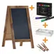 Flash Furniture HGWA-GD1I-CRE8-942315-GG Chalkboard Sign Set 40" x 20" Dbl Wood Frame Brown - Set 1 image