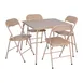 Flash Furniture JB-1-TAN-GG Madison 33" Square Folding Card Table & 4 Chair Set, Tan, 130 lb Table Capacity 1 image