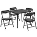 Flash Furniture JB-9-KID-BK-GG Mindy Kid's 24x24 Square Folding Table & 4 Chair Set, 70 lb Table Capacity, 81 lb Chair Capacity, Black 1 image