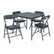 Flash Furniture JB-9-KID-NV-GG Mindy Kid's 24x24 Square Folding Table & 4 Chair Set, Navy Vinyl, 70 lb Table Capacity, 81 lb Chair Capacity 1 image