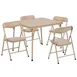 Flash Furniture JB-9-KID-TN-GG Mindy Kid's 24" Square Folding Table & 4 Chair Set, Tan, 70 lb Table Capacity, 81 lb Chair Capacity 1 image