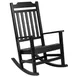 Flash Furniture JJ-C14703-BK-GG Outdoor Rocking Chair, 225 lbs, Polystyrene Faux Wood, Black, Plastic Frame 1 image
