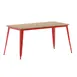 Flash Furniture JJ-T146120-BRRD-GG - Table 60" x 30" x 30", 500 lbs, Brown/Red Top, Frame, Umbrella Hole 1 image