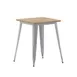 Flash Furniture JJ-T14619-60-BRSL-GG Declan Square Table, 23.5" W x 23.5" D x 30" H, 200 lbs, Resin Top, Frame, Brown/Silver 1 image