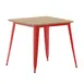 Flash Furniture JJ-T14619-80-BRRD-GG Declan Table, 31.5" W x 31.5" D x 30" H 300 lbs, Top, Frame, Brown/Red 1 image