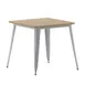 Flash Furniture JJ-T14619-80-BRSL-GG Square Table, 31.5" W/D x 30" H, 300 lbs, Brown/Silver Resin, Steel Frame 1 image