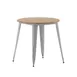 Flash Furniture JJ-T14623-80-BRSL-GG 30" Dia x 30" H Table, 200 lbs, Poly Resin Top, Brown/Silver, Glides 1 image