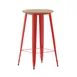 Flash Furniture JJ-T14623H-60-BRRD-GG - 23-3/4" Dia x 42" H Table, 200 lbs, Brown/Red Resin Top, Steel Frame 1 image