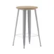 Flash Furniture JJ-T14623H-60-BRSL-GG Table, 23-3/4" Dia. x 42" H, 200 lbs, Brown Silver, Top, Coated Frame 1 image