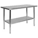 Flash Furniture NH-WT-2448-GG 48" Open Base Work Table with Undershelf, Without Backsplash 1 image