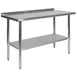 Flash Furniture NH-WT-2448BSP-GG 48" Open Base Work Table with Undershelf, 1-1/2" Backsplash 1 image