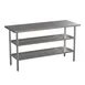 Flash Furniture NH-WT-GU-2460-GG 60" Open Base Work Table with Double Undershelf, 18 Gauge Flat Top 1 image