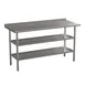 Flash Furniture NH-WT-GU-2460BSP-GG 60" Open Base Work Table w/ Double Undershelf, 1-1/2" Backsplash 1 image