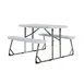 Flash Furniture RB-EBB-2432FD2-WH-GG Picnic Table & Bench, White Plastic, 4‑Kid Seating, Commercial Grade 1 image