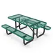 Flash Furniture SLF-EML-72-GN-GG 6ft Outdoor Rectangular Picnic Table, Green Metal Mesh Top, Black Steel Frame 1 image