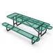 Flash Furniture SLF-EML-96-GN-GG 8ft Outdoor Rectangular Picnic Table Set, Green Metal Mesh Top, Black Steel Frame 1 image