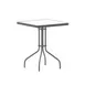 Flash Furniture TLH-073A-1-SV-GG Patio Table 23.5" x 23.5" x 28" Black Metal Base, Glass Top, Silver Finish 1 image
