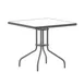 Flash Furniture TLH-073A-2-SV-GG Outdoor Table, 31.5" x 31.5" x 28" Metal Base, 5mm Tempered Glass Top, Silver 1 image
