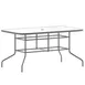 Flash Furniture TLH-089-SV-GG Table, 55" W x 31-1/2" D x 27-1/2" H, Glass Top, Metal Frame, Umbrella Hole 1 image