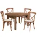 Flash Furniture XA-FARM-20-GG Hercules Series 60" Round Farm Table Set, 30"H, 400 lbs, Rustic Stain, Solid Pine, 4 Cross Back Chairs 1 image