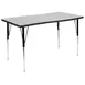 Flash Furniture XU-A3048-CON-GY-T-A-GG Activity Table, 47.5" x 28" x 21-30" H, Gray, 16G Legs, Nylon Glides 1 image