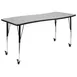 Flash Furniture XU-A3060-CON-GY-T-A-CAS-GG Wren Activity Table, 60"W x 26"D x 20"-30"H, Gray Top, Casters 1 image