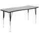 Flash Furniture XU-A3060-CON-GY-T-A-GG Wren Activity Table, 60"W x 26"D x 21-1/4"-30-1/4"H, Gray, Legs, Glides 1 image