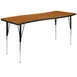 Flash Furniture XU-A3060-CON-OAK-T-A-GG Activity Table, 60" W x 26" D, Oak Top, Legs, Nylon Glides 1 image