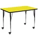 Flash Furniture XU-A3672-REC-YEL-H-A-CAS-GG Activity Table, 72x36", Height 22-5/8"-30-1/2", Yellow, Casters 1 image