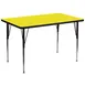 Flash Furniture XU-A3672-REC-YEL-H-A-GG Activity Table, 72"W x 36"D, 21-1/4"-30-1/4" Height, Yellow Top, Steel Legs 1 image