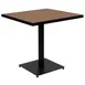 Flash Furniture XU-DG-HW1045-GG Outdoor Table, 30" Black Steel Frame, Faux Teak Top, 150 lbs, Base, Glides 1 image