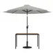 Flash Furniture XU-DG-UH3048-UB19BGY-GG Table Set, 48" W x 30" D Teak Top, 30" H Steel Frame, Umbrella & Base 1 image