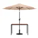 Flash Furniture XU-DG-UH3048-UB19BTN-GG Table Set, 48"W x 30"D Teak Top, Steel Frame 30"H, Tan Umbrella & Base 1 image