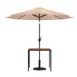 Flash Furniture XU-DG-UH8100-UB19BTN-GG Table Set, 35" Square Teak Top, 30" H Frame, Umbrella & Base Included 1 image