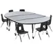 Flash Furniture XU-GRP-12CH-A3060CON-60-GY-T-P-CAS-GG Emmy Activity Table & Chair Set, Oval 86x60, Adjustable Height, 6 Stack Chairs 1 image