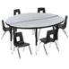 Flash Furniture XU-GRP-12CH-A48-HCIRC-GY-T-P-GG Emmy Activity Table & Chair Set, Round 48" Table, Adjustable Height, 6 Stack Chairs, Gray/Black 1 image