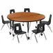 Flash Furniture XU-GRP-12CH-A48-HCIRC-OAK-T-P-CAS-GG Emmy Activity Table & Chair Set, Round 48" Table, Adjustable Height, 6 Stack Chairs, Oak/Black 1 image