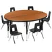 Flash Furniture XU-GRP-12CH-A48-HCIRC-OAK-T-P-GG Emmy Activity Table & Chair Set, Round 48" Table, Adjustable Height, 6 Stack Chairs, Oak/Black 1 image