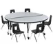 Flash Furniture XU-GRP-12CH-A60-HCIRC-GY-T-P-CAS-GG Table +6 Chairs,60" Dia x 17-25" H, Gray/Black Lock Casters 1 image