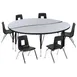 Flash Furniture XU-GRP-12CH-A60-HCIRC-GY-T-P-GG Emmy Activity Table & Chair Set, Round 60" Table, 6 Stack Chairs, Adjustable Height 1 image