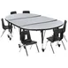 Flash Furniture XU-GRP-14CH-A3048CON-48-GY-T-P-CAS-GG Table/Chair Set, 76"W x 47-1/2"D, 6 Chairs, Gray/Black 1 image