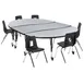 Flash Furniture XU-GRP-14CH-A3060CON-60-GY-T-P-CAS-GG Emmy Activity Table & Chair Set, Oval Laminate Top, 86x60, Adjustable Height, 6 Stack Chairs 1 image