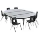 Flash Furniture XU-GRP-14CH-A3060CON-60-GY-T-P-GG Set, Oval 86"W x 60"D x 16"H, 6 Chairs 14" Seat, Gray/Black 1 image