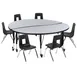 Flash Furniture XU-GRP-14CH-A60-HCIRC-GY-T-P-CAS-GG Emmy Activity Table & Chair Set, 60" Round Laminate Top, Adjustable Height, 6 Stack Chairs, Gray/Black 1 image