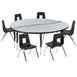 Flash Furniture XU-GRP-14CH-A60-HCIRC-GY-T-P-GG Emmy Activity Table & Chair Set, Round 60" Dia., Adjustable Height, Gray/Black, 6 Chairs 1 image