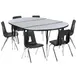Flash Furniture XU-GRP-16CH-A3048CON-48-GY-T-A-GG Set, 76"W x 47"D x 16"H, Ni, Gray/Blk, 6pcs 16" seats – Set 1 image