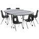 Flash Furniture XU-GRP-16CH-A3060CON-60-GY-T-A-CAS-GG Emmy Activity Table & Chair Set, Oval Laminate Top, 86x60, Adjustable Height, 6 Stack Chairs 1 image